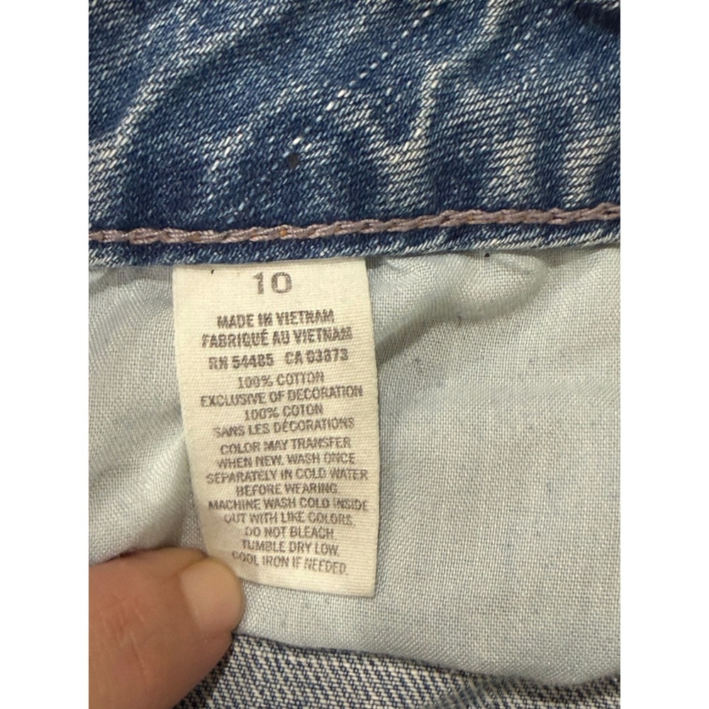 American Eagle Womens Distressed Denim Cut Off Shorts Light Wash Blue Size 10